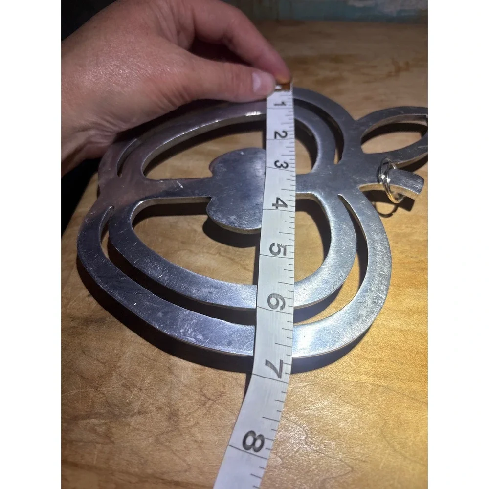 Vintage Copco Cast Aluminum Apple Trivet Silver Mid Century Modern Kitchen Decor